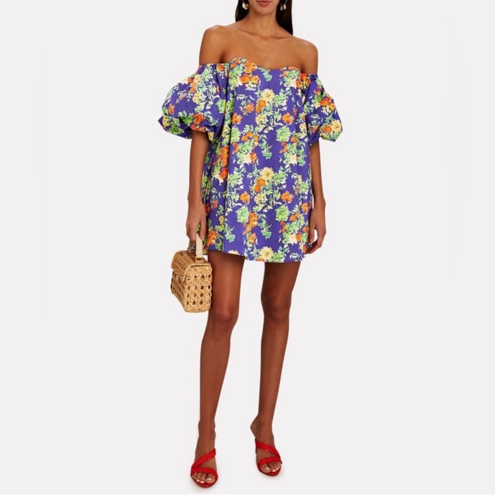 CAROLINE CONSTAS Minivestido Palmer in Navy Summer Floral size XS - Picture 2 of 8